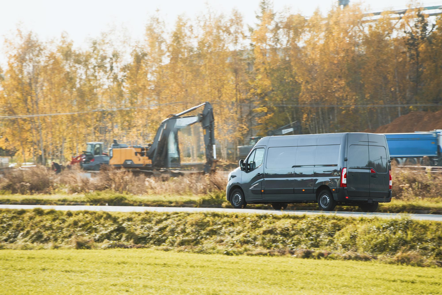 Samochód serwisowy i mapa regionu Gorzowa