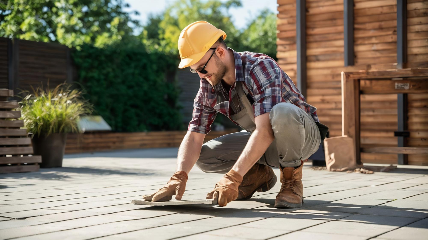 Taras drewniany i prace zewnętrzne przy domu