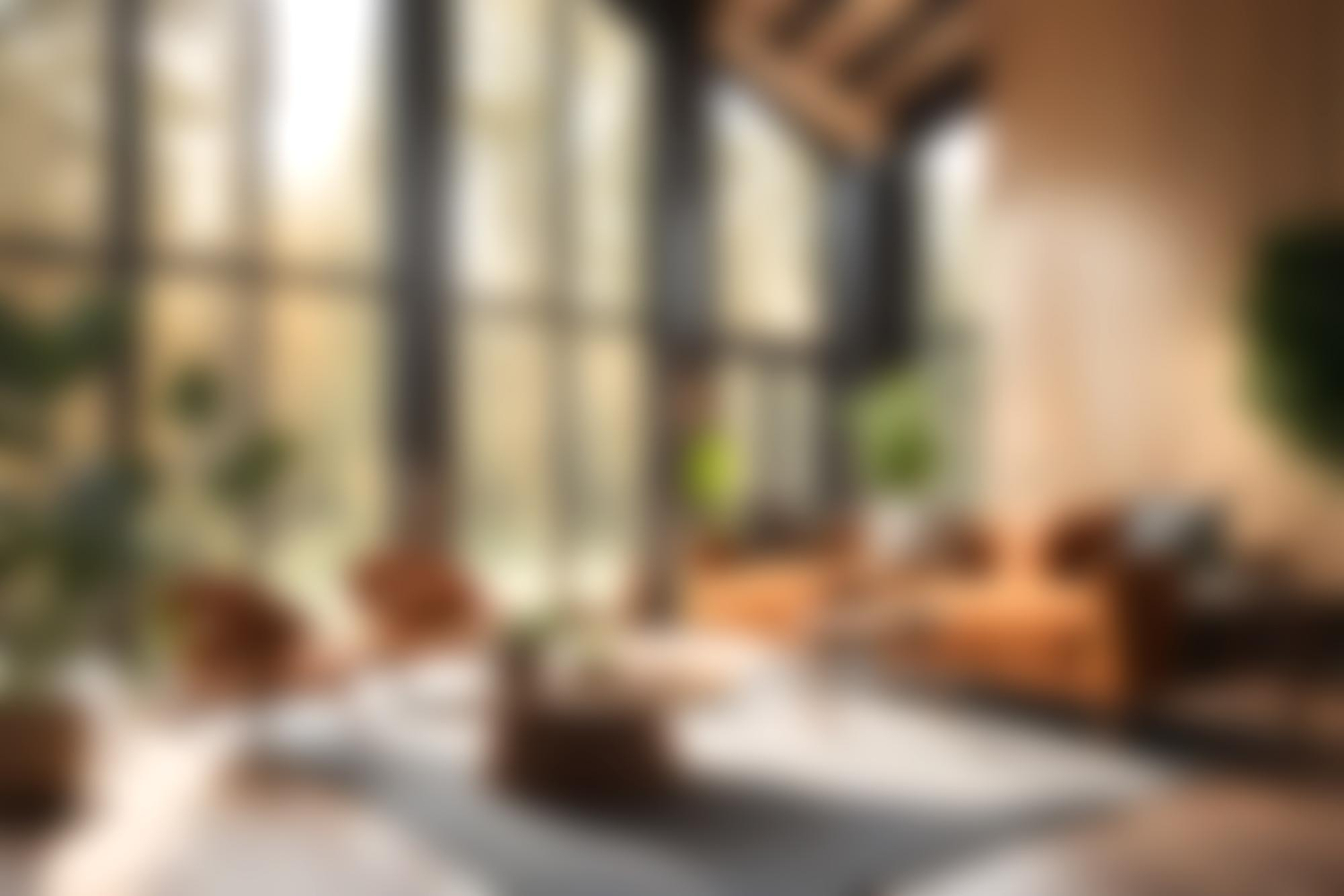 Subtelne rozmyte wnętrze w ciepłej tonacji